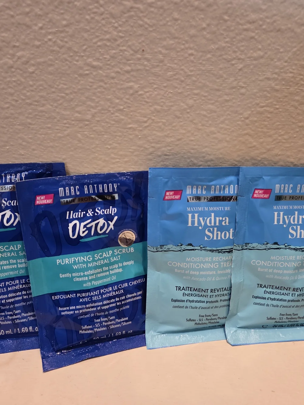 Marc Anthony Hair Care Bundle Hydra Shots & Hair Scalp Detox Treatments 4 Pc New